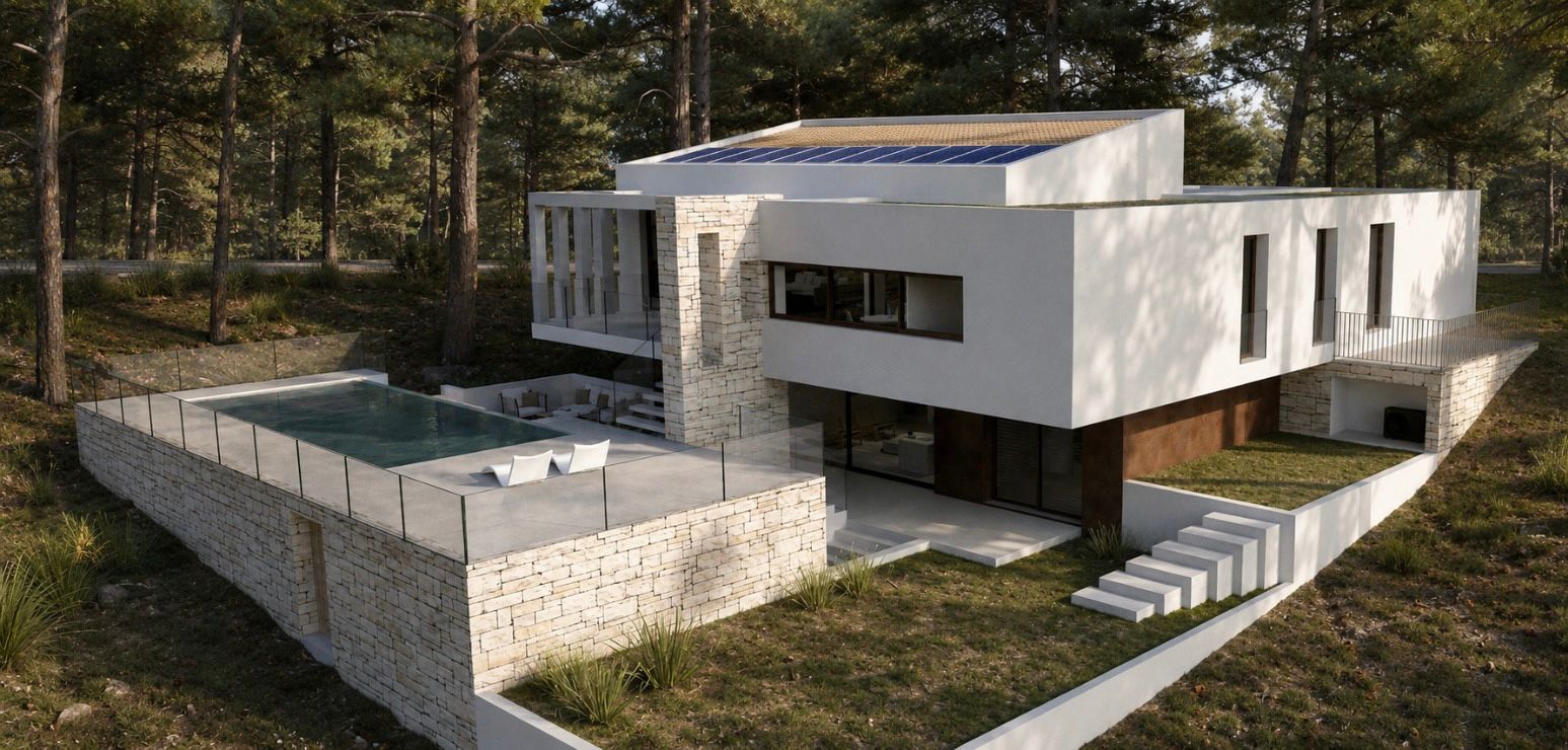 Villa NARA - Proyecto con licencia de construcción listo para edificar en Moraira - A poca distancia del pueblo - Solar de 1500m2